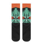 Japanese Demon Print Crew Socks