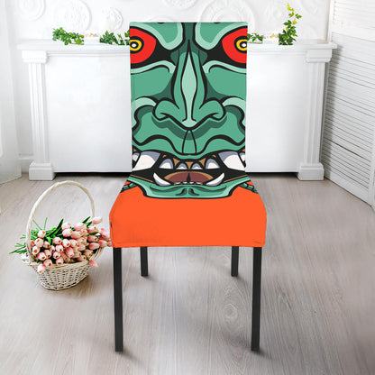 Japanese Demon Print Dining Chair Slipcover