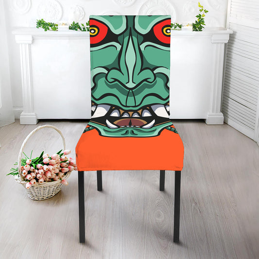 Japanese Demon Print Dining Chair Slipcover