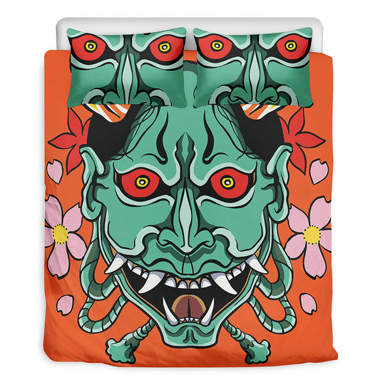 Japanese Demon Print Duvet Cover Bedding Set