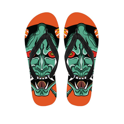 Japanese Demon Print Flip Flops
