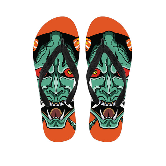 Japanese Demon Print Flip Flops
