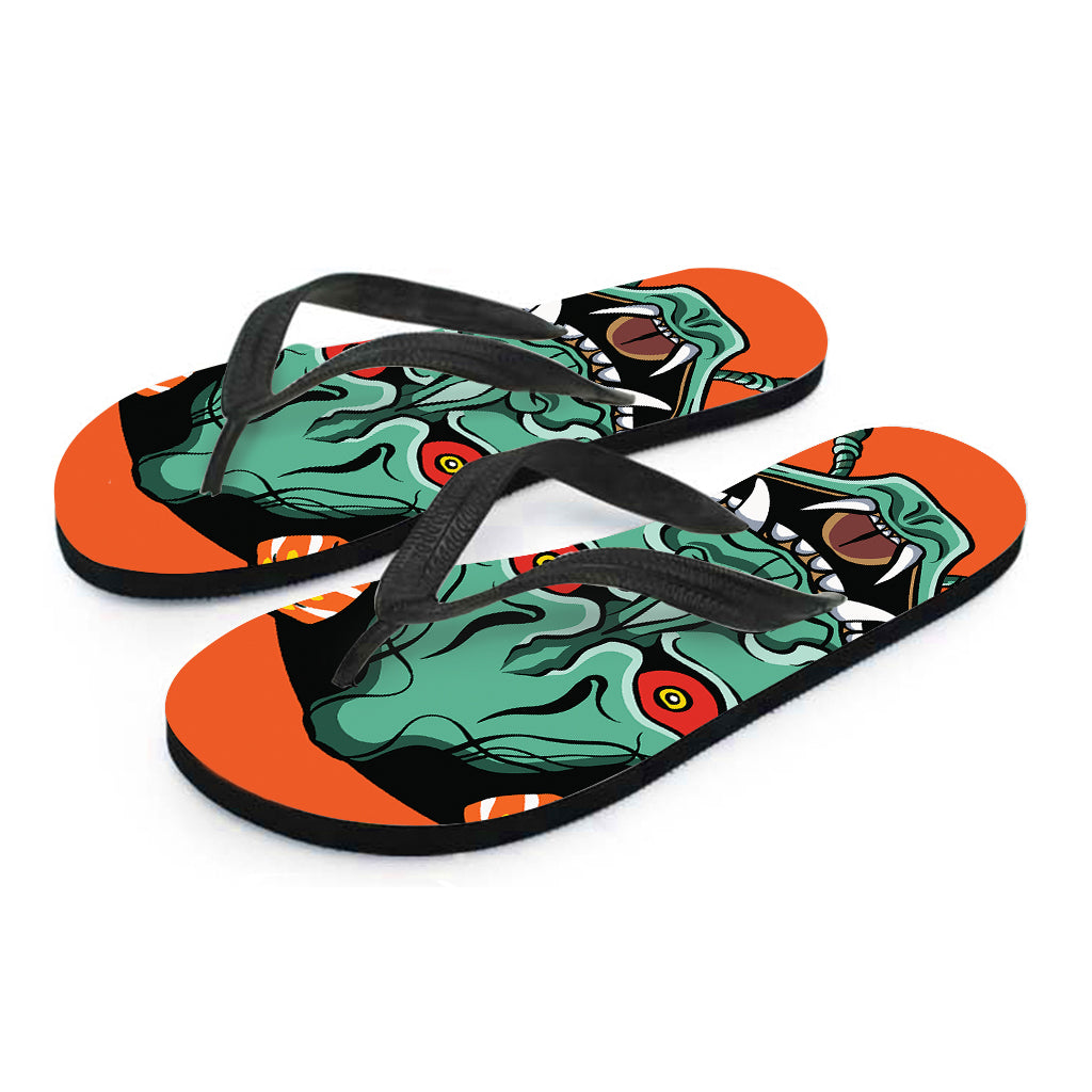 Japanese Demon Print Flip Flops