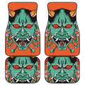 Japanese Demon Print Front and Back Car Floor Mats