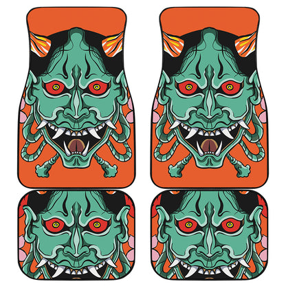 Japanese Demon Print Front and Back Car Floor Mats