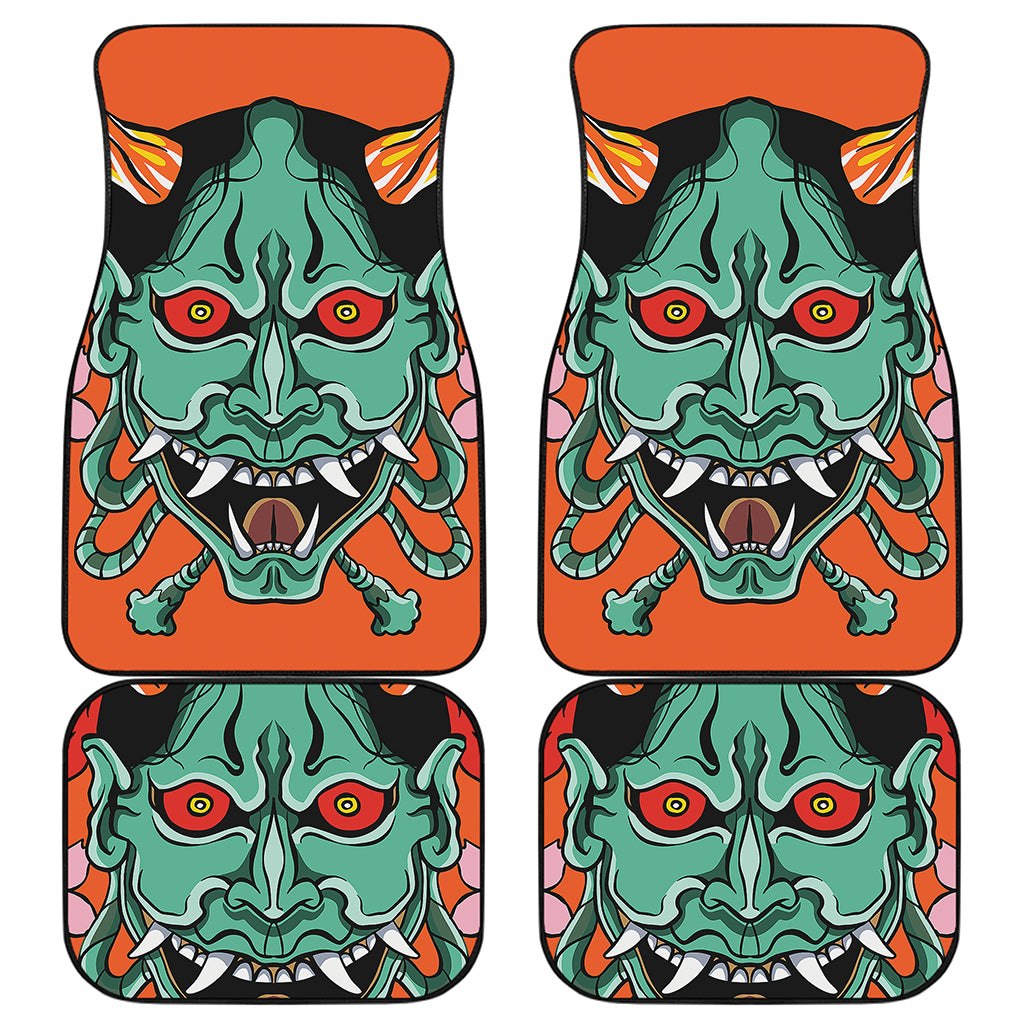Japanese Demon Print Front and Back Car Floor Mats