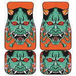 Japanese Demon Print Front and Back Car Floor Mats