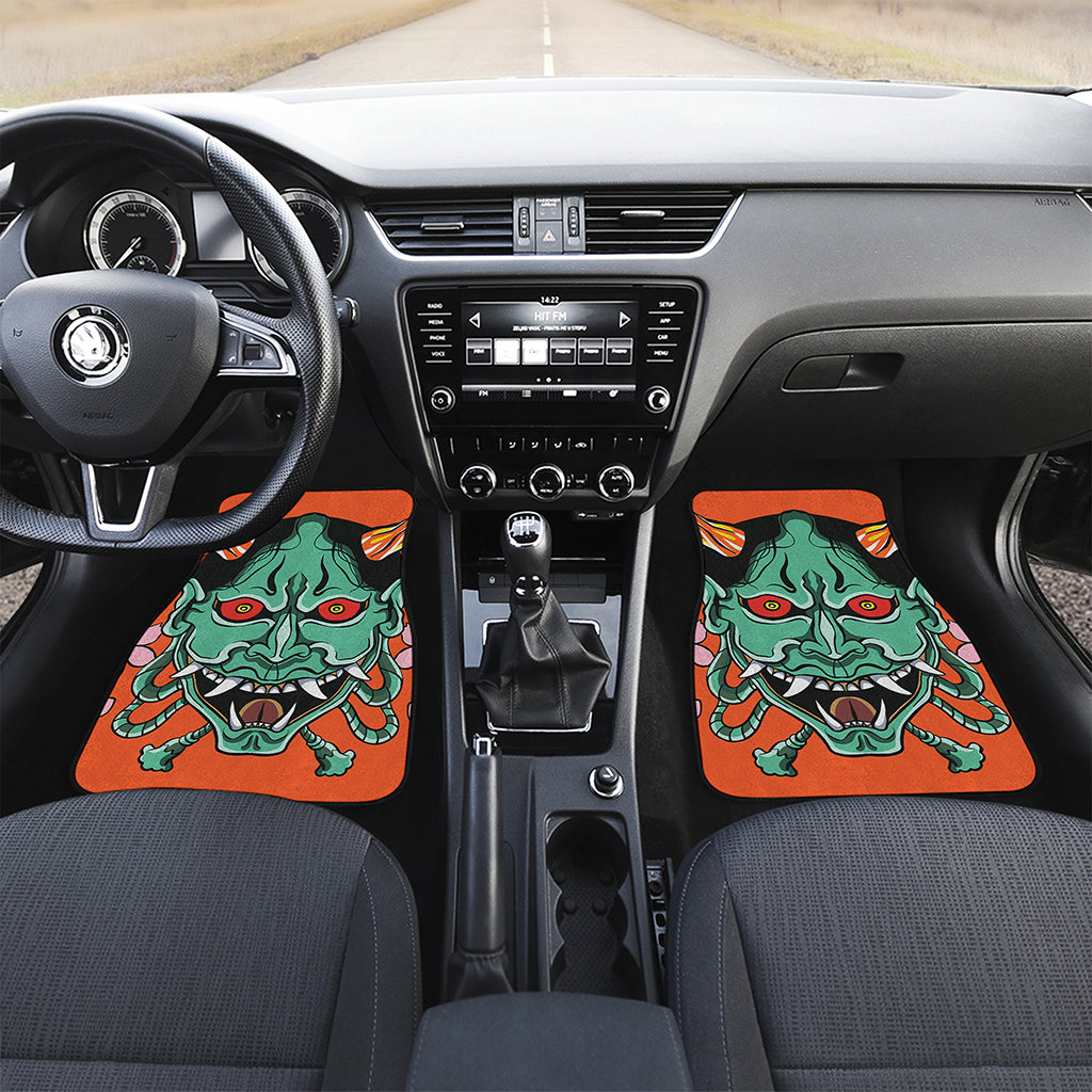 Japanese Demon Print Front and Back Car Floor Mats