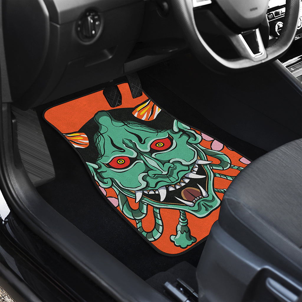 Japanese Demon Print Front and Back Car Floor Mats