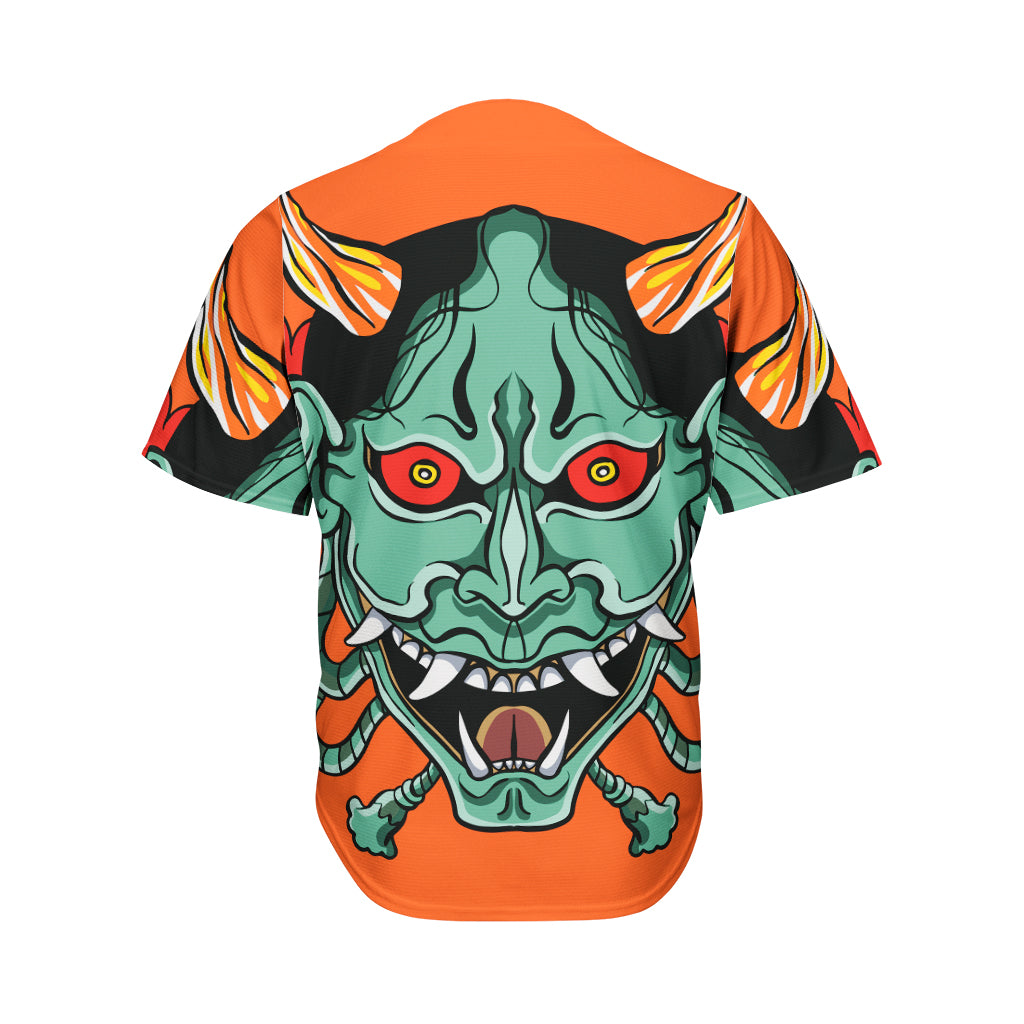 Japanese Demon Print Men's Baseball Jersey