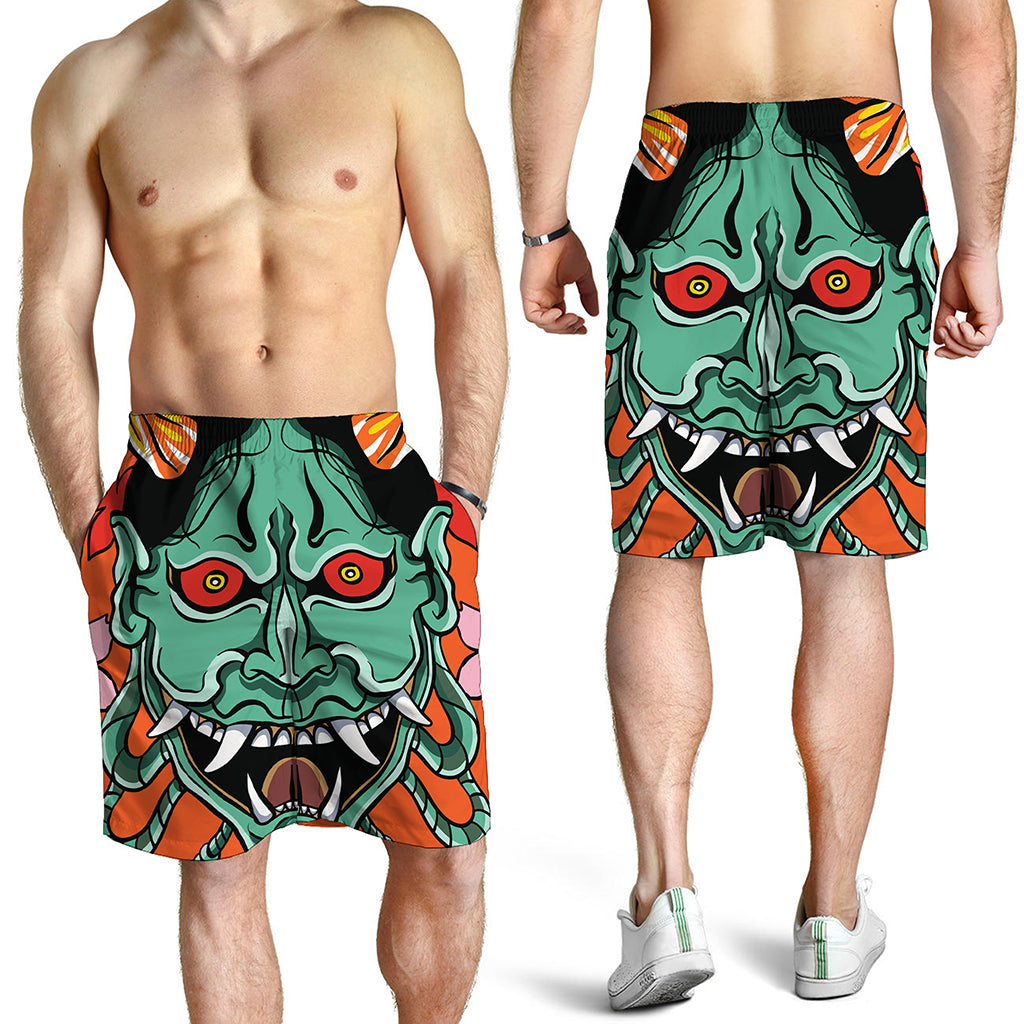 Japanese Demon Print Men's Shorts