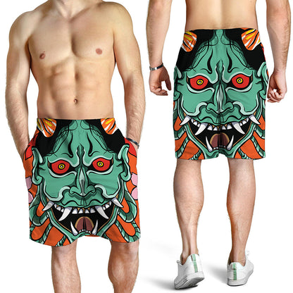 Japanese Demon Print Men's Shorts