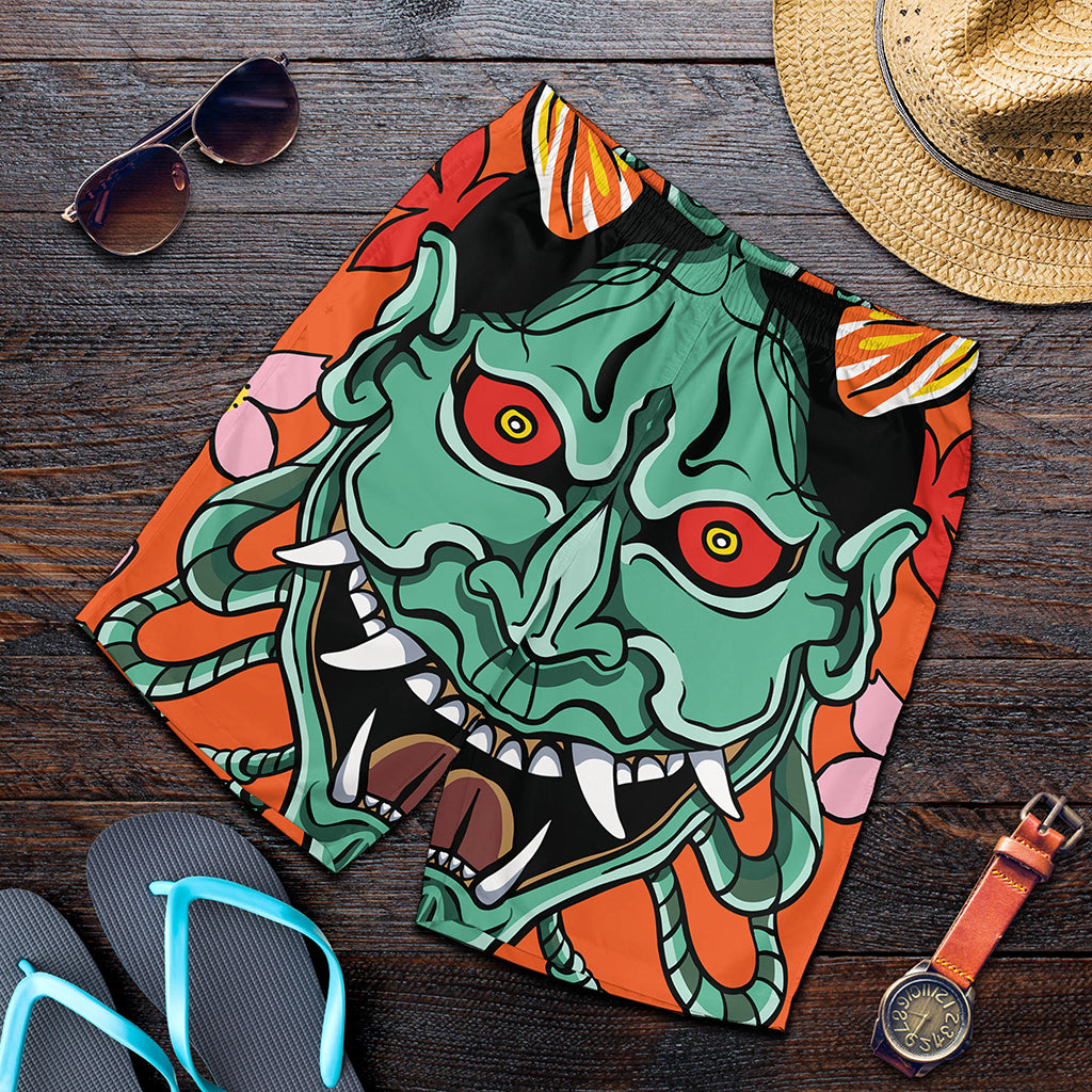 Japanese Demon Print Men's Shorts