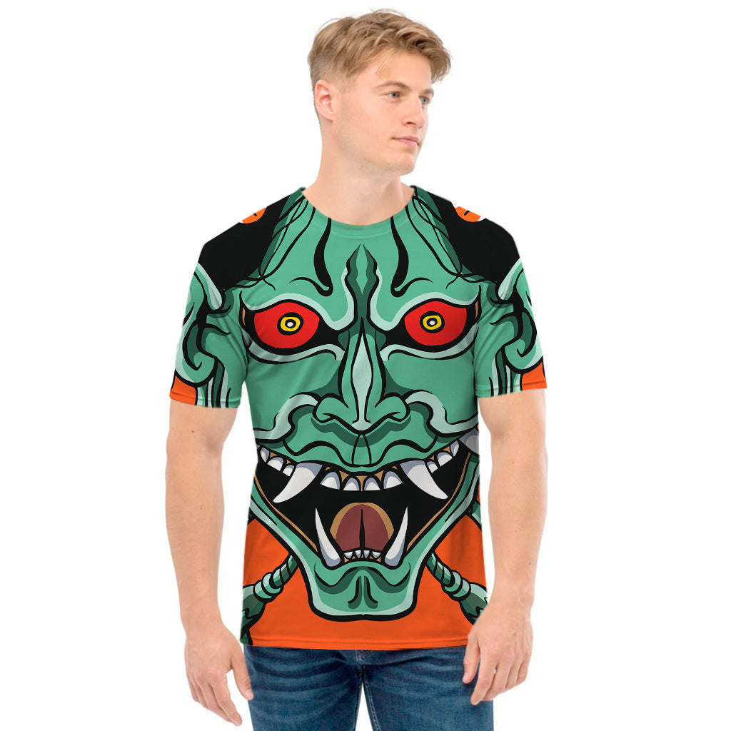 Japanese Demon Print Men's T-Shirt