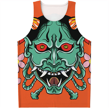 Japanese Demon Print Men's Tank Top