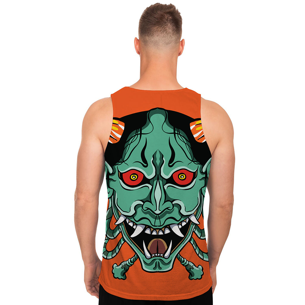 Japanese Demon Print Men's Tank Top
