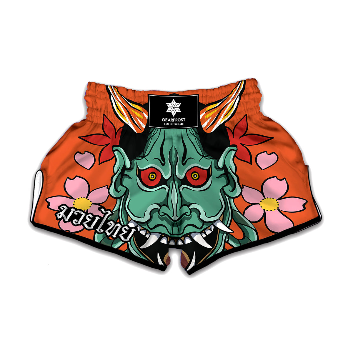 Japanese Demon Print Muay Thai Boxing Shorts