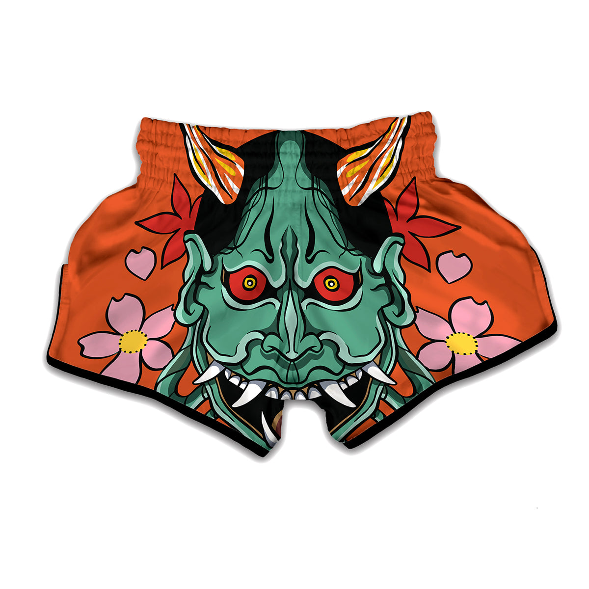 Japanese Demon Print Muay Thai Boxing Shorts