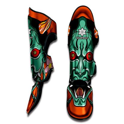 Japanese Demon Print Muay Thai Shin Guard