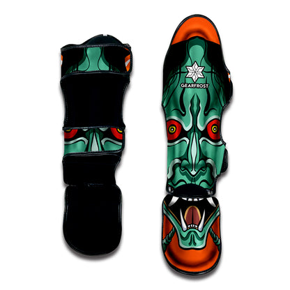 Japanese Demon Print Muay Thai Shin Guard
