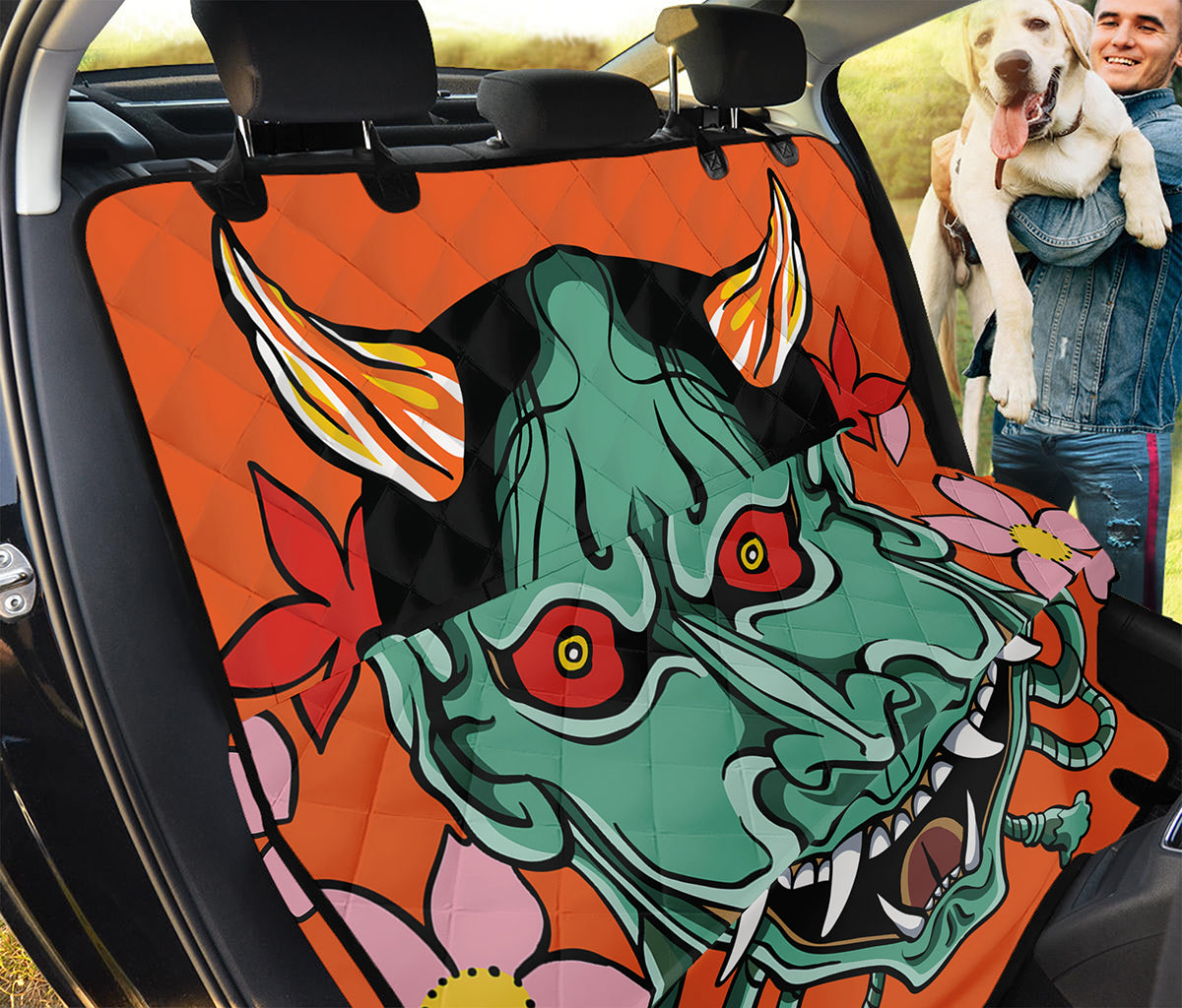 Japanese Demon Print Pet Car Back Seat Cover