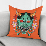 Japanese Demon Print Pillow Cover