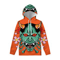 Japanese Demon Print Pullover Hoodie