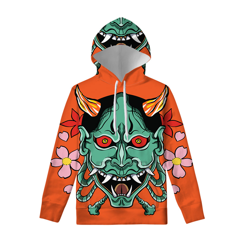 Japanese Demon Print Pullover Hoodie