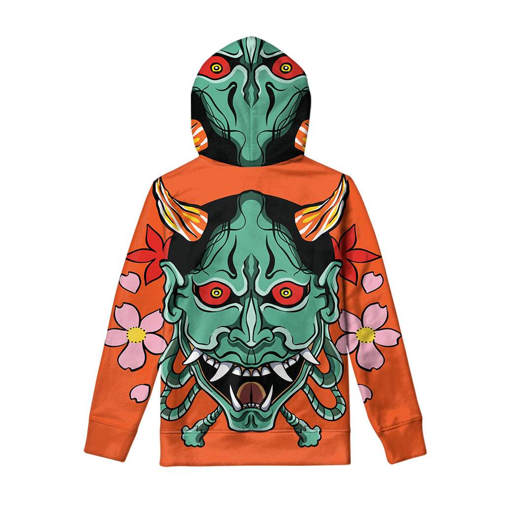 Japanese Demon Print Pullover Hoodie
