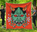 Japanese Demon Print Quilt