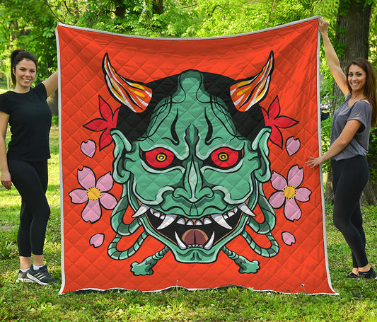 Japanese Demon Print Quilt