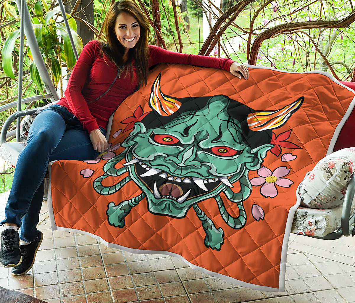 Japanese Demon Print Quilt