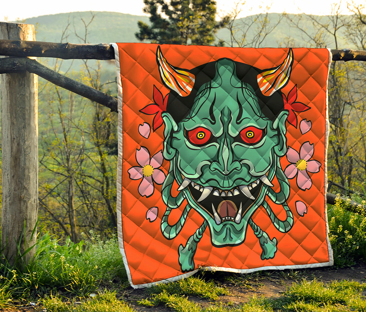 Japanese Demon Print Quilt