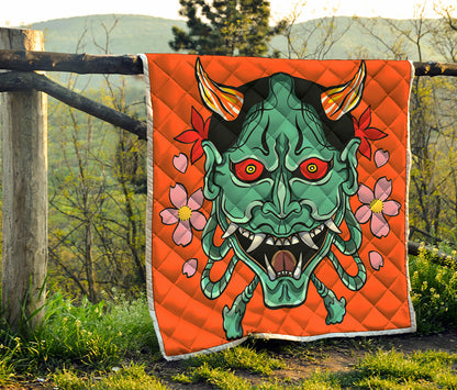 Japanese Demon Print Quilt
