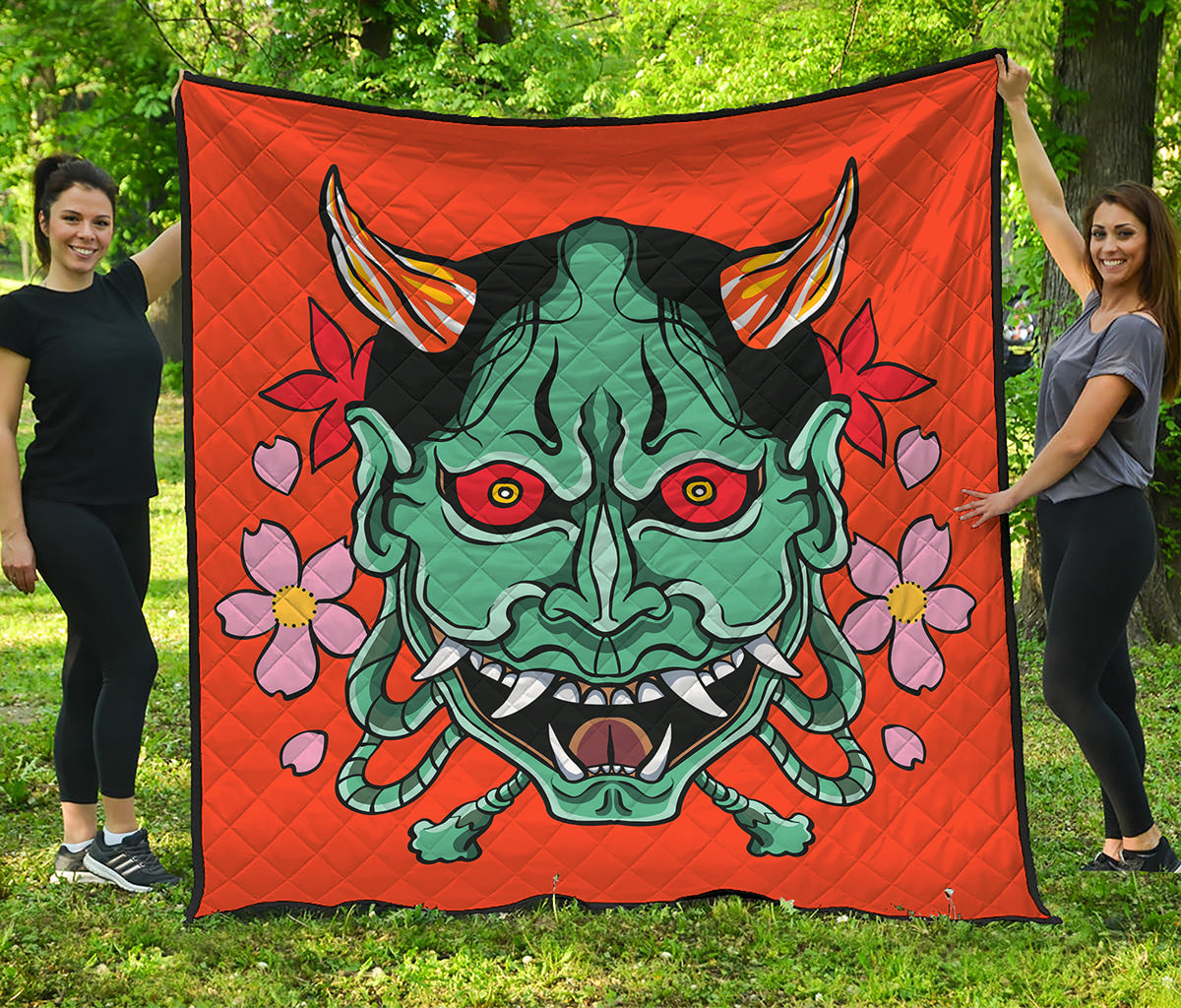 Japanese Demon Print Quilt