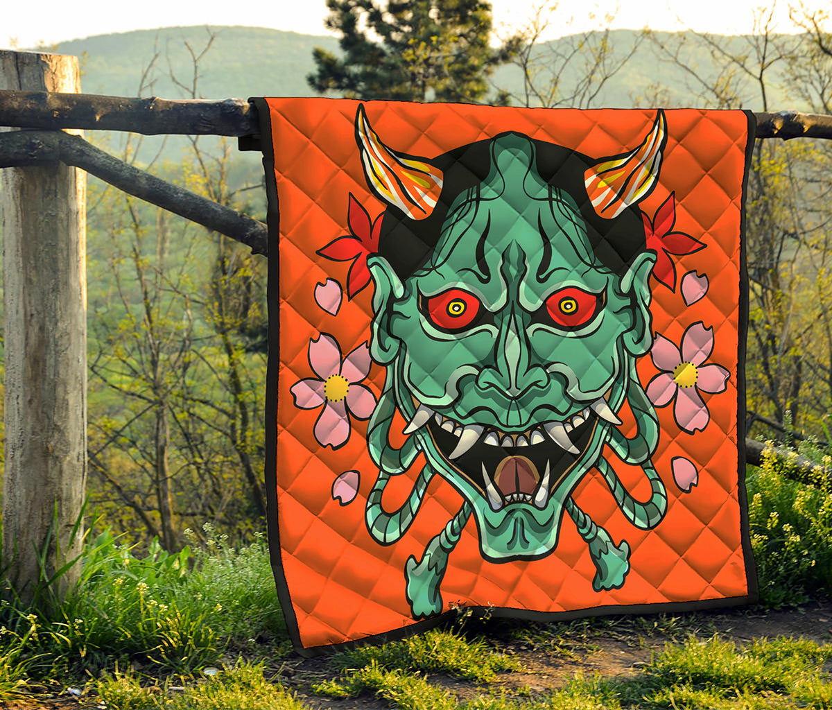 Japanese Demon Print Quilt
