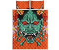 Japanese Demon Print Quilt Bed Set