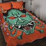 Japanese Demon Print Quilt Bed Set