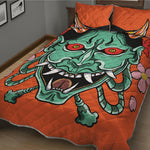 Japanese Demon Print Quilt Bed Set