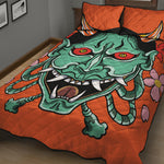 Japanese Demon Print Quilt Bed Set