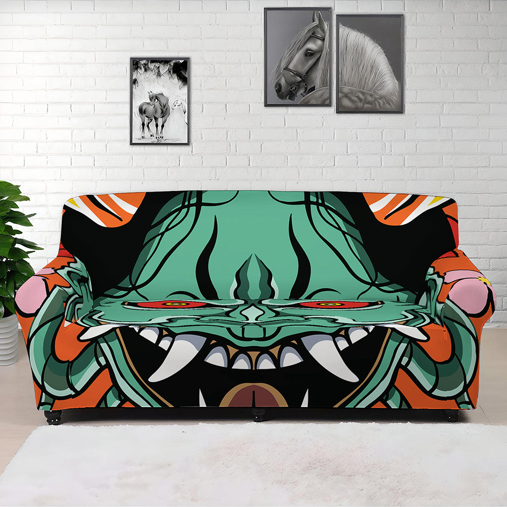 Japanese Demon Print Sofa Cover