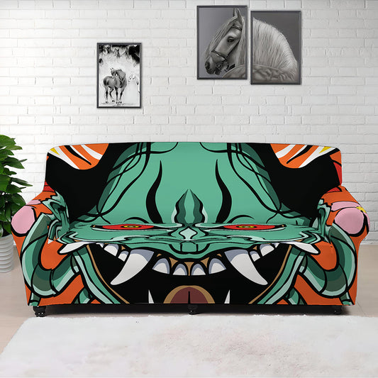 Japanese Demon Print Sofa Cover
