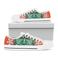 Japanese Demon Print White Low Top Sneakers