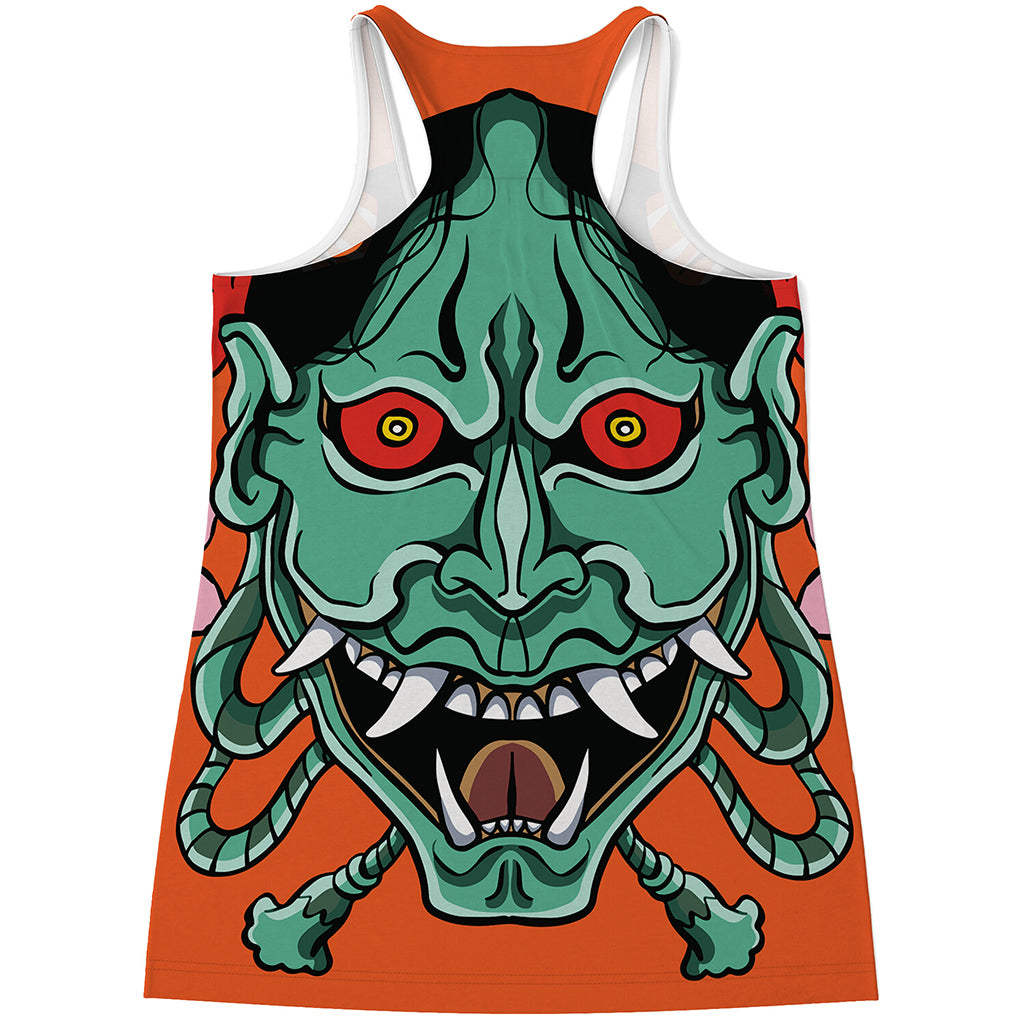 Japanese Demon Print Women's Racerback Tank Top