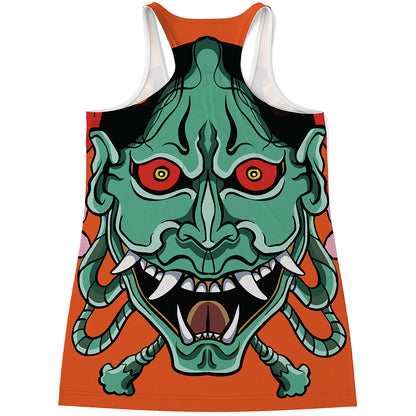 Japanese Demon Print Women's Racerback Tank Top