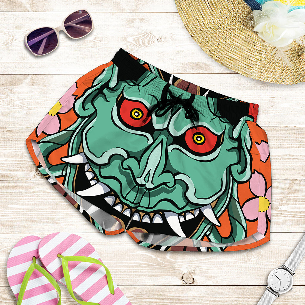Japanese Demon Print Women's Shorts