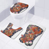 Japanese Dragon And Phoenix Tattoo Print 3 Piece Bath Mat Set