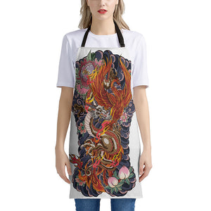 Japanese Dragon And Phoenix Tattoo Print Apron