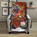 Japanese Dragon And Phoenix Tattoo Print Armchair Protector