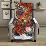 Japanese Dragon And Phoenix Tattoo Print Armchair Protector